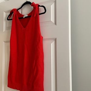 Ava & Viv red bow sleeve tank